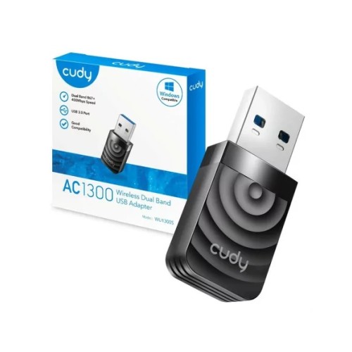ADAPTADOR WIRELESS DUAL BAND USB CUDY AC 1300 MODELO WU1300S