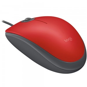 Mouse Logitech M110 com Clique Silencioso Vermelho com preto - 910-005492 